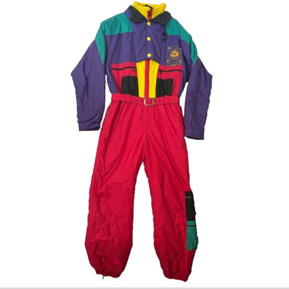 5th Avenue Jackets & Blazers - Vtg 5th Avenue One Piece Ski Suit Snowsuit 80s Womens sz 44 Made in Italy Purple